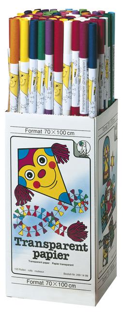 Carta trasparente70x100cm, 10 colori ass., su rotolo