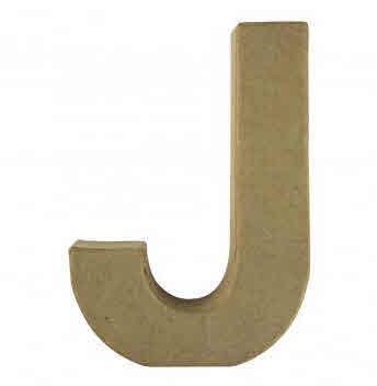 Papier-mâché letter "J" FSC Recyc.100%,