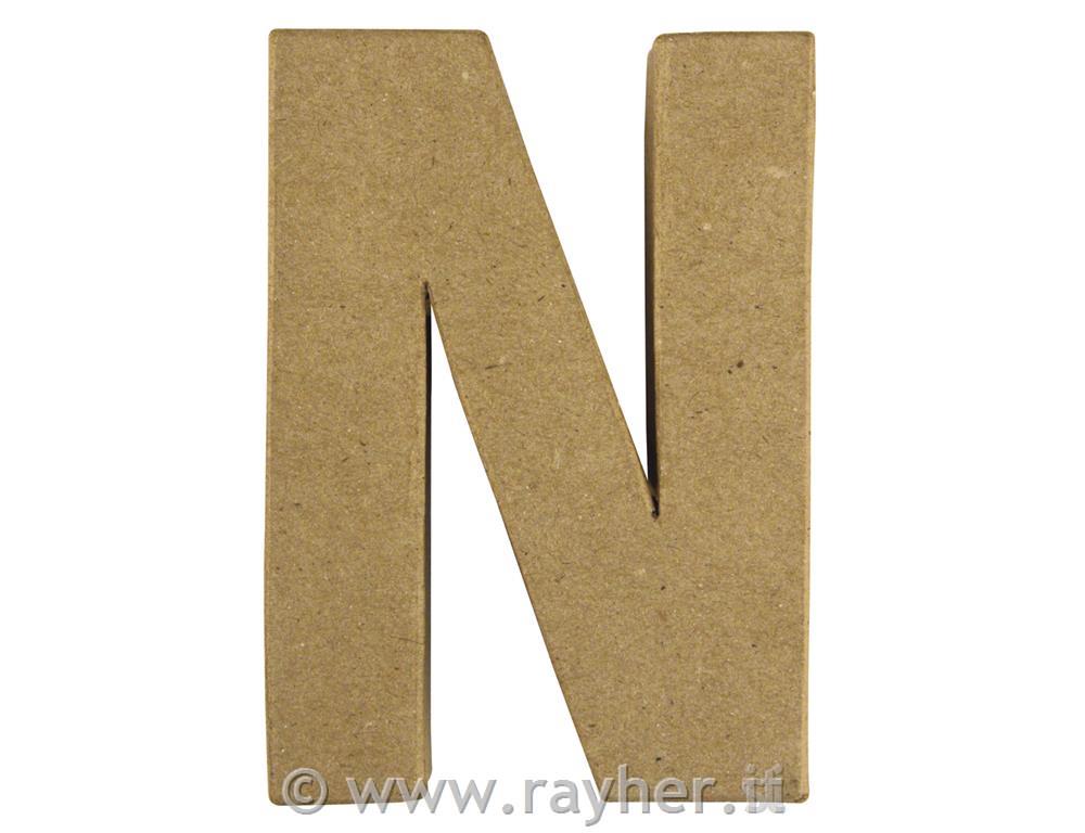 Papier-mâché letter "N" FSC Recyc.100%,
