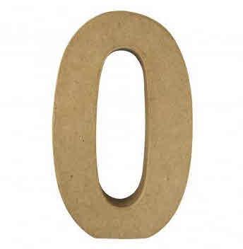 Numero cartapesta "0" FSC Recycled 100%15x9,4x3cm