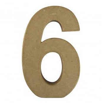 Številka iz papmacheja 6, 15x9.4x3cm