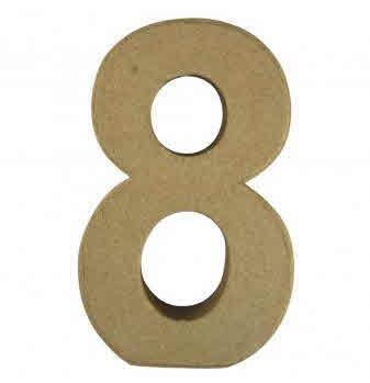 Papier-mâché number"8" FSC Recycled 100%