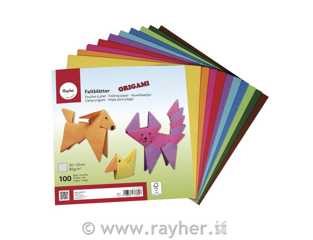 Origami papir, 20x20cm, mešane barve, 10