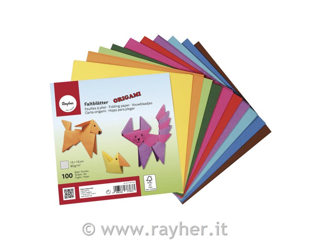 Origami papir, 15x15cm, mešane barve, 10