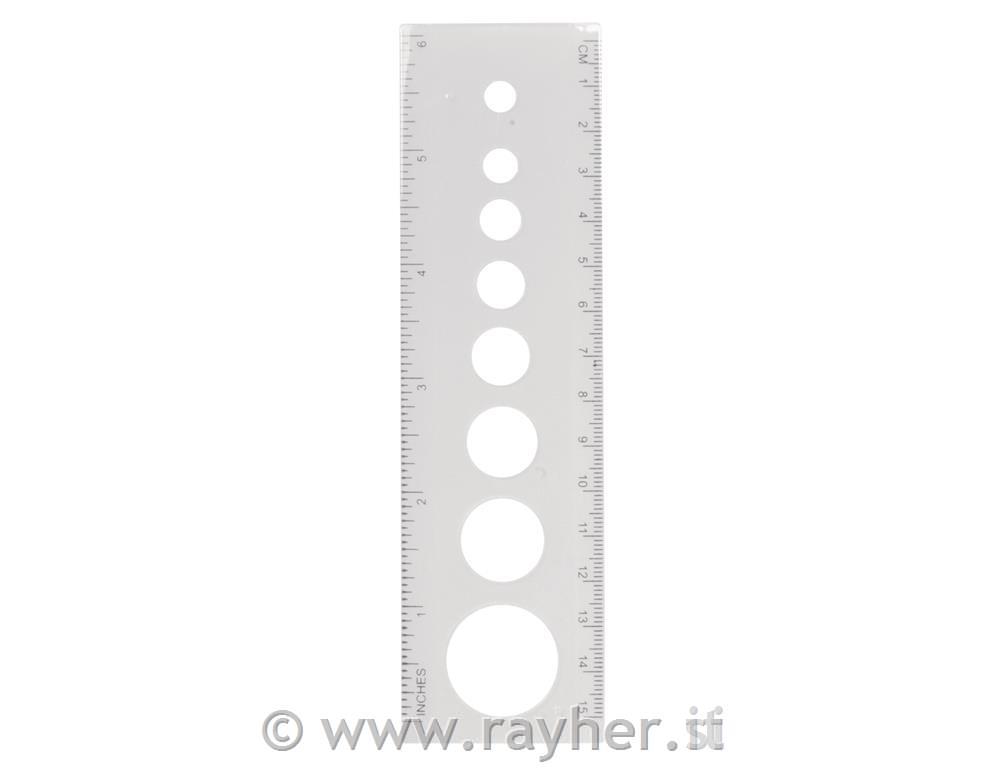 Quilling ruler/ stencil circles, 16x4.5c