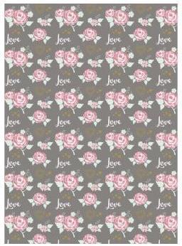 Cartoncino a motivi Romantic love213x310mm, 190 g/m2taupe