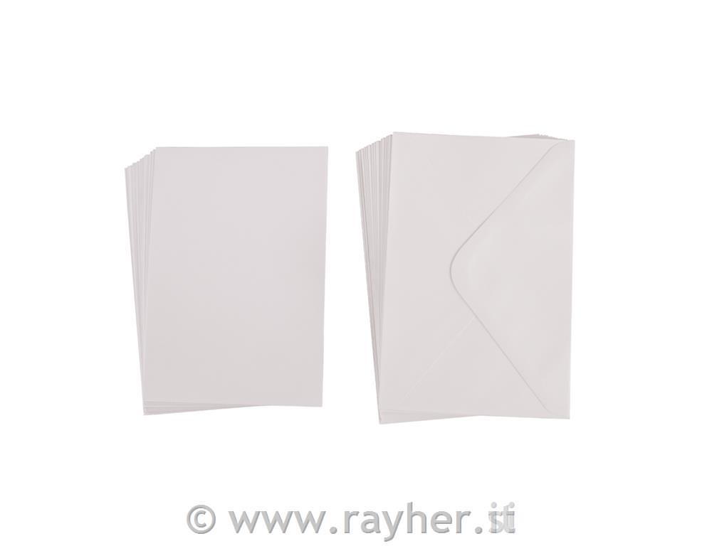 Set di biglietti e buste, bianchi, B6