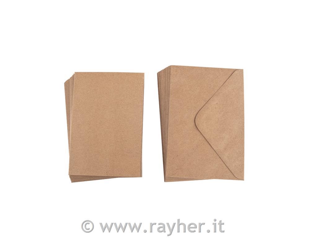 Set kuvert in vizitk B6, kraft, 15 vizitk + 15 kuvert