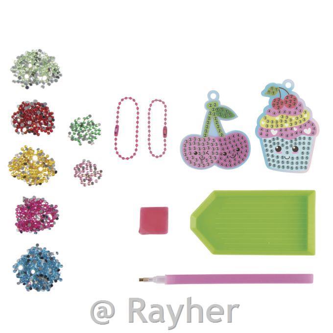Set creativo mosaico di diamantitag Ciliegia + Cupcake