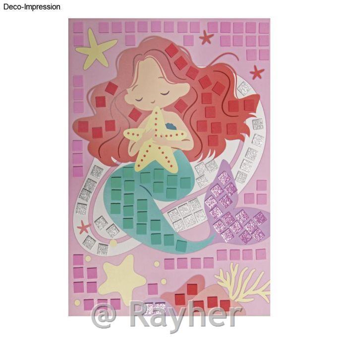 Adesivo mosaico sirena e fiore