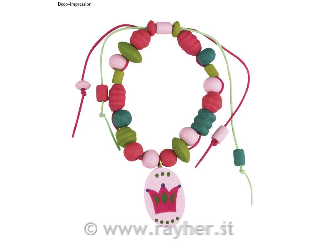 Set perle legno-incanto stelle0,8x2,5 cm, 80gr./ca.200 pz, c.cordon.