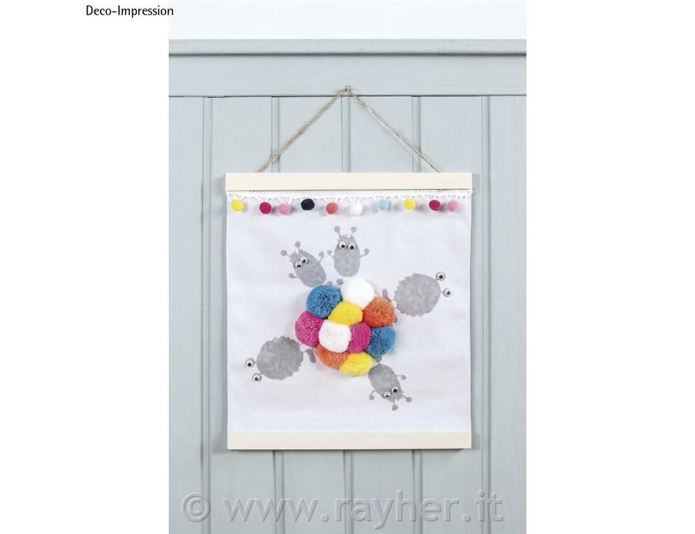 Yarn pompoms set "Ethno Mix", 3.8+5cm o,assorted in colour+size, tab-bag 18pcs