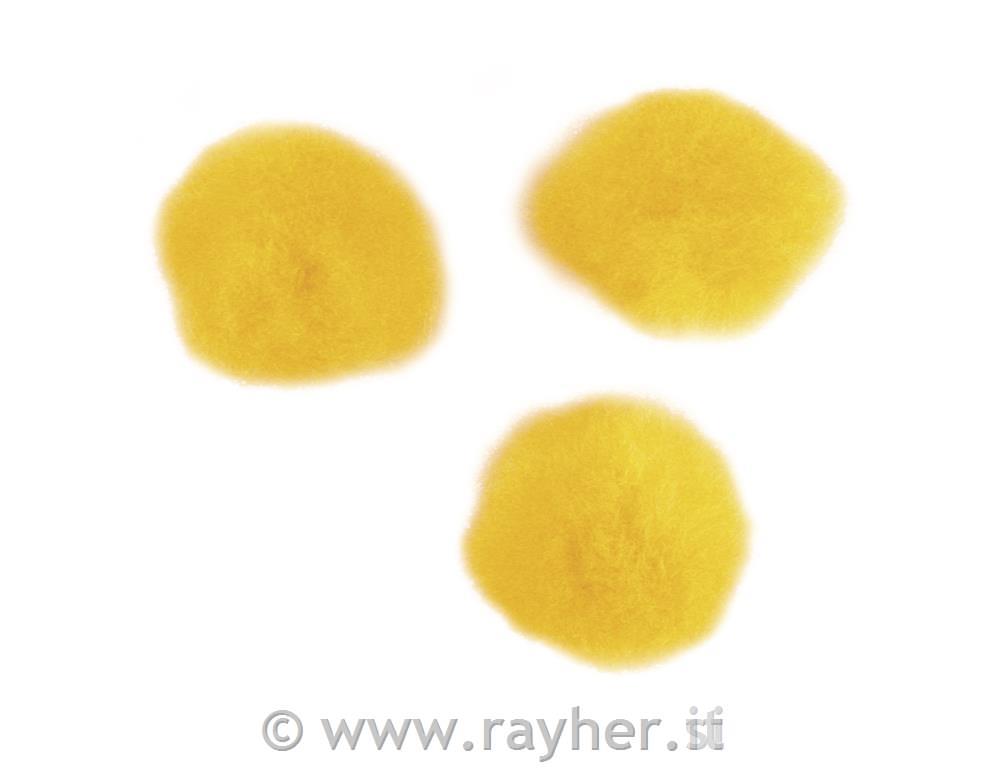 Pompons, maize, 15 mm, tab-bag 60 pcs.