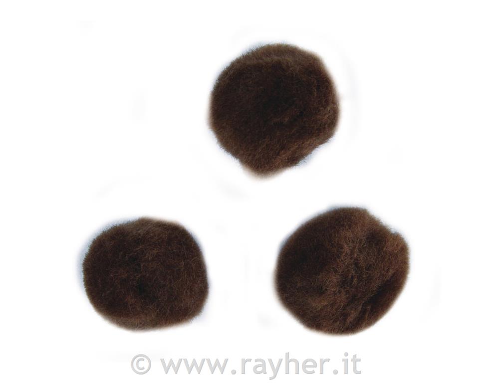 Pompons20 mm, busta 50 pzmarrone medio