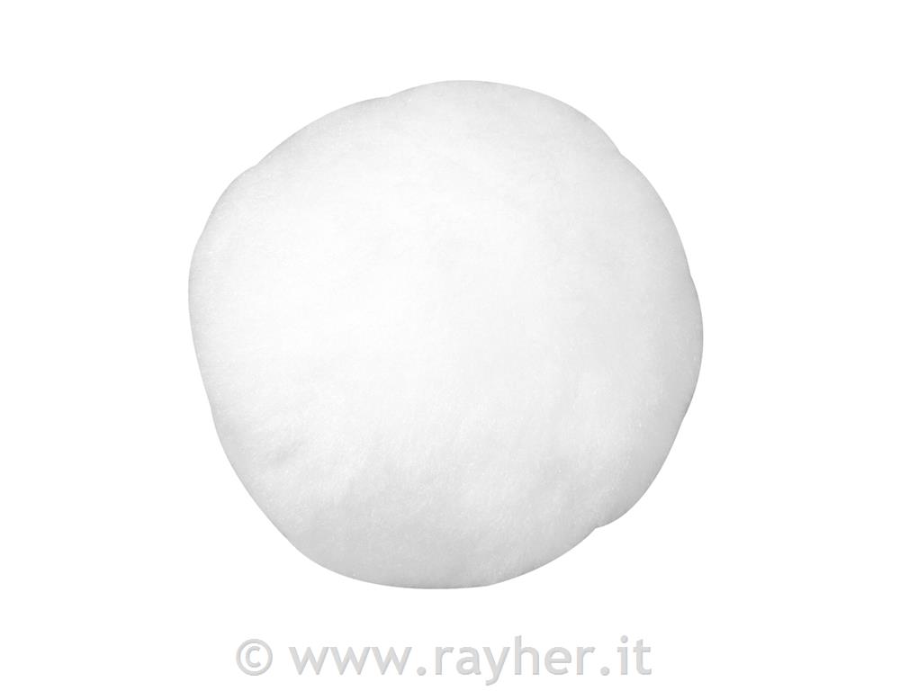 pompon75 mm, busta 6 pzbianco