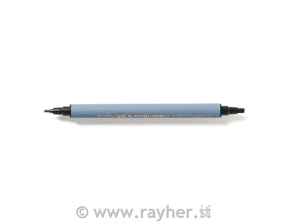 Calligraphy pen, black, 2+3,5 mm, tab-ba