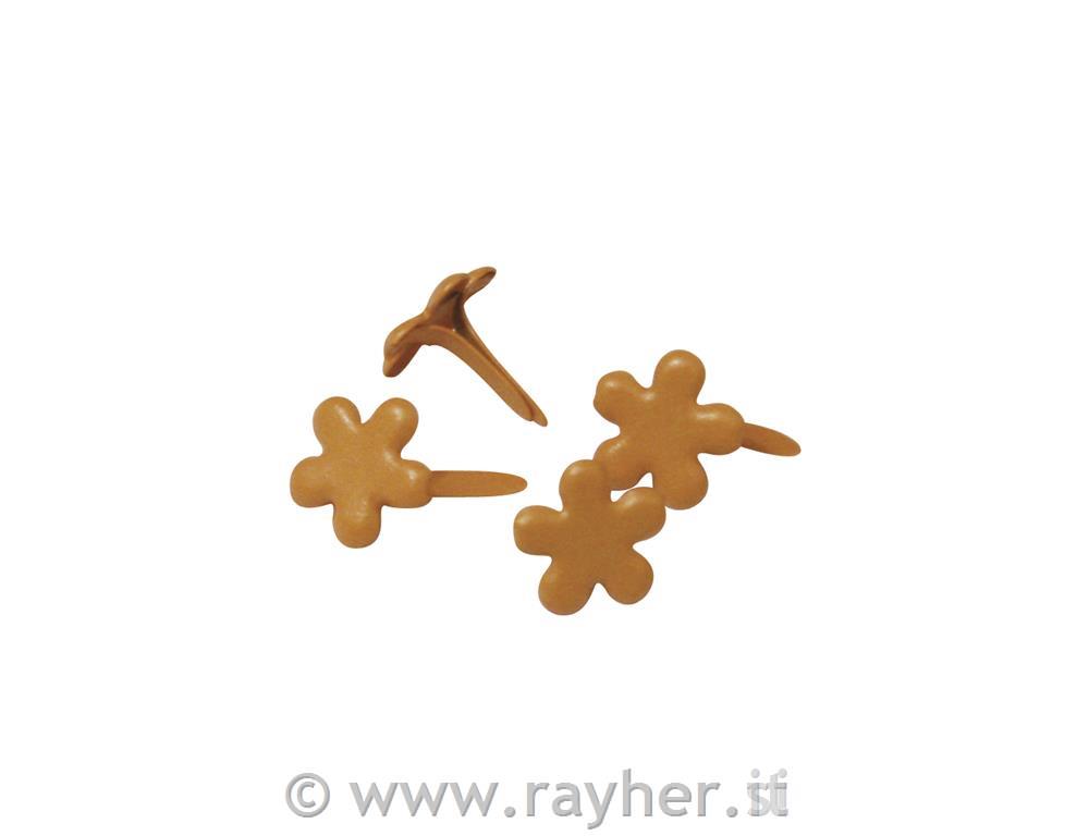 Brads "Flower"4 mm, box blister 100 pzarancio