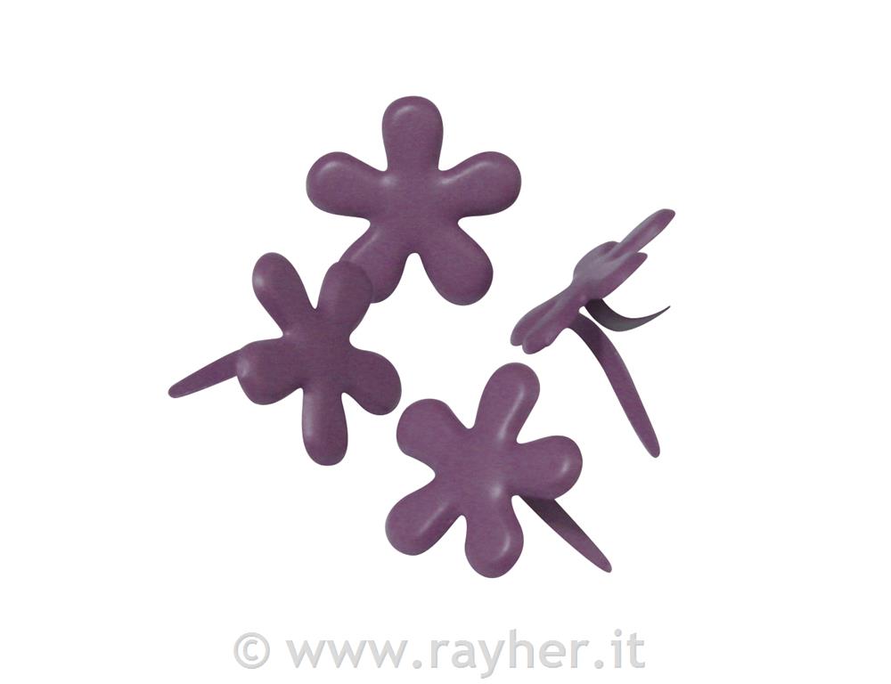 Brads "Flower"12 mm, box blister 50 pzlilla scuro