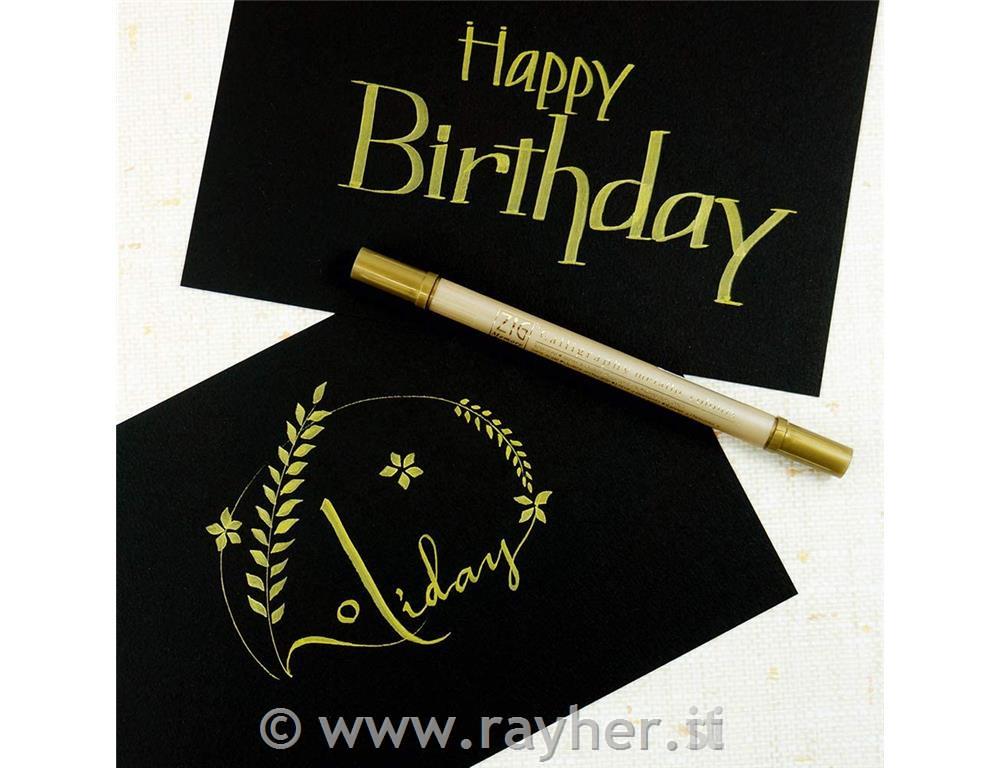 Penna-calligrafia metallica2+3,5 mm, busta 1 pzoro