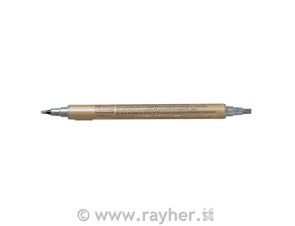 Flomaster za kaligrafijo , srebrn, 2+3,5 mm, 1 kom.