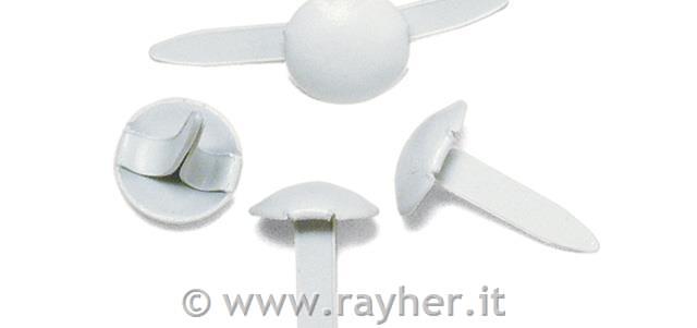 Brads "tondo"4+8 mm, box blister 75 pzbianco