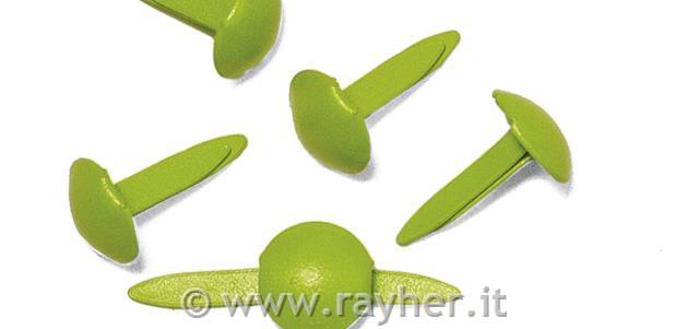 Brads "round", light green, 4+8 mm, blis