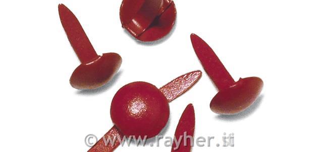 Brads "tondo"4+8 mm, box blister 75 pzrosso