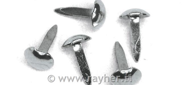 Brads "tondo"4+8 mm, box blister 75 pzargento