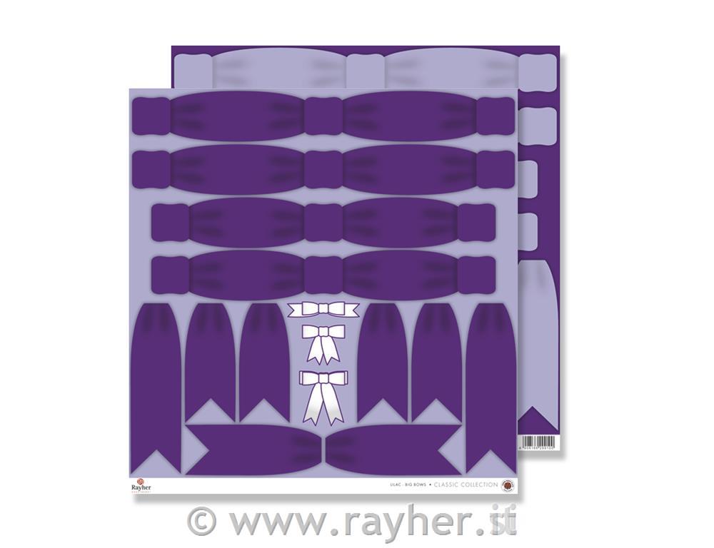 Scrapbooking papir: Velike pentlje, sivka, 30,5x30,5 cm, 190