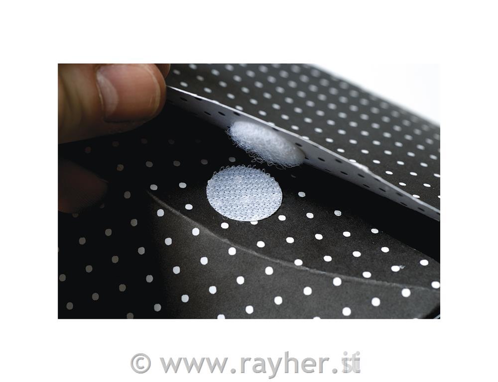 Hook and loop tape, round, 19 mm, tab-ba