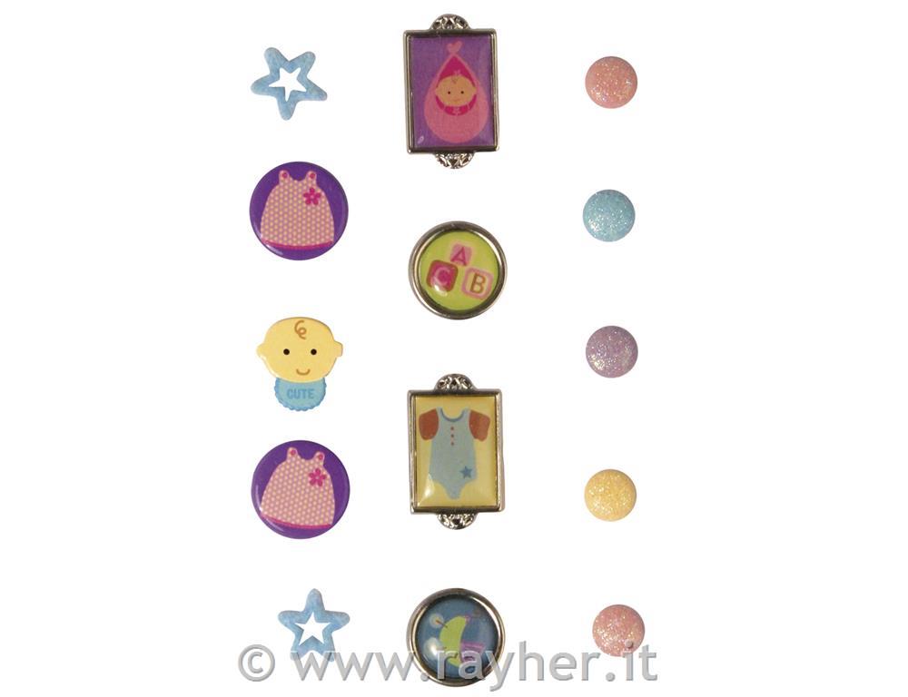 Brads "Baby", tab-card, 14 pcs., differe