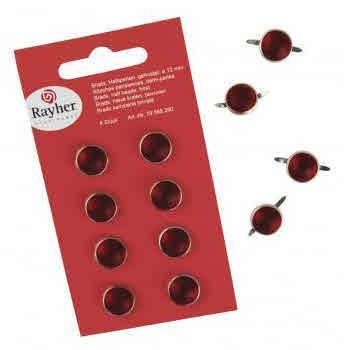brads, semiperle, brinateo 8 mm, cart.blister 12 pezzirosso vino