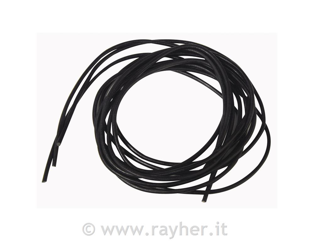 Cordoncino tondo in cuoio3 mm o, busta 68 cmnero