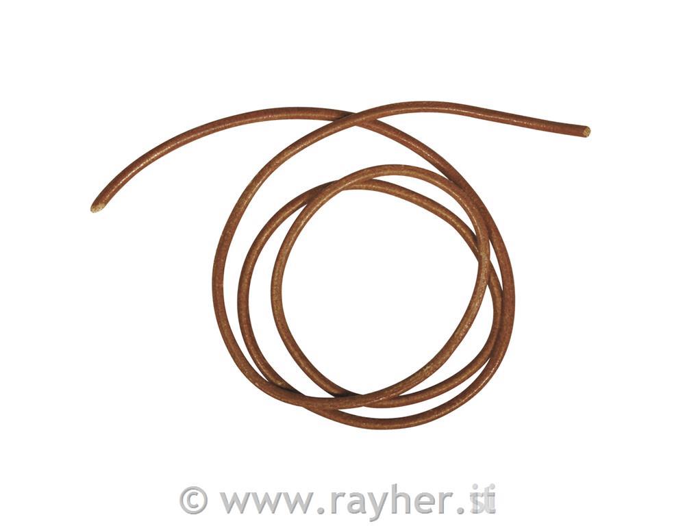 Cordoncino cuoio, bue, 2mm o100cm, busta 2 pzmarrone medio