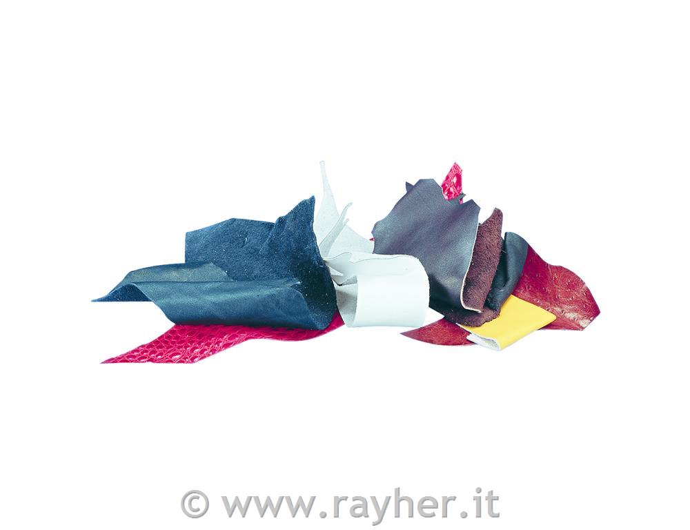 Ritagli di pellecolori assortiti, busta 500 g