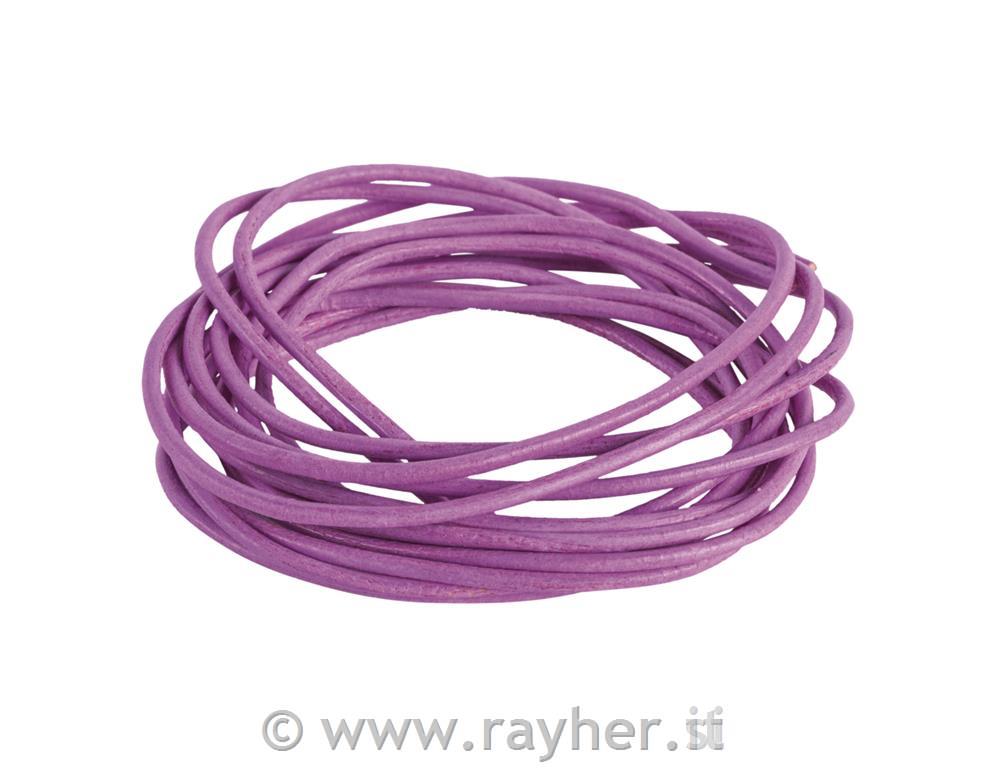 Usnjena vrvica, 1,5 mm, 100 cm, 2 kom., roza