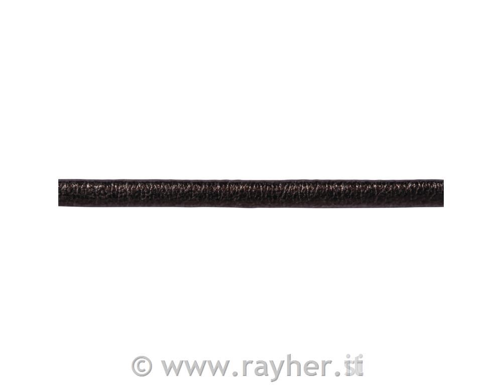 Leatherette tape metallic flat, anthracite, 3mm, tab-bag 2m