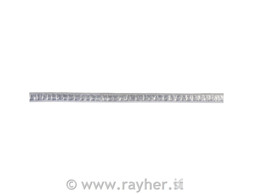 Leatherette tape metallic flat, silver,3mm, tab-bag 2m