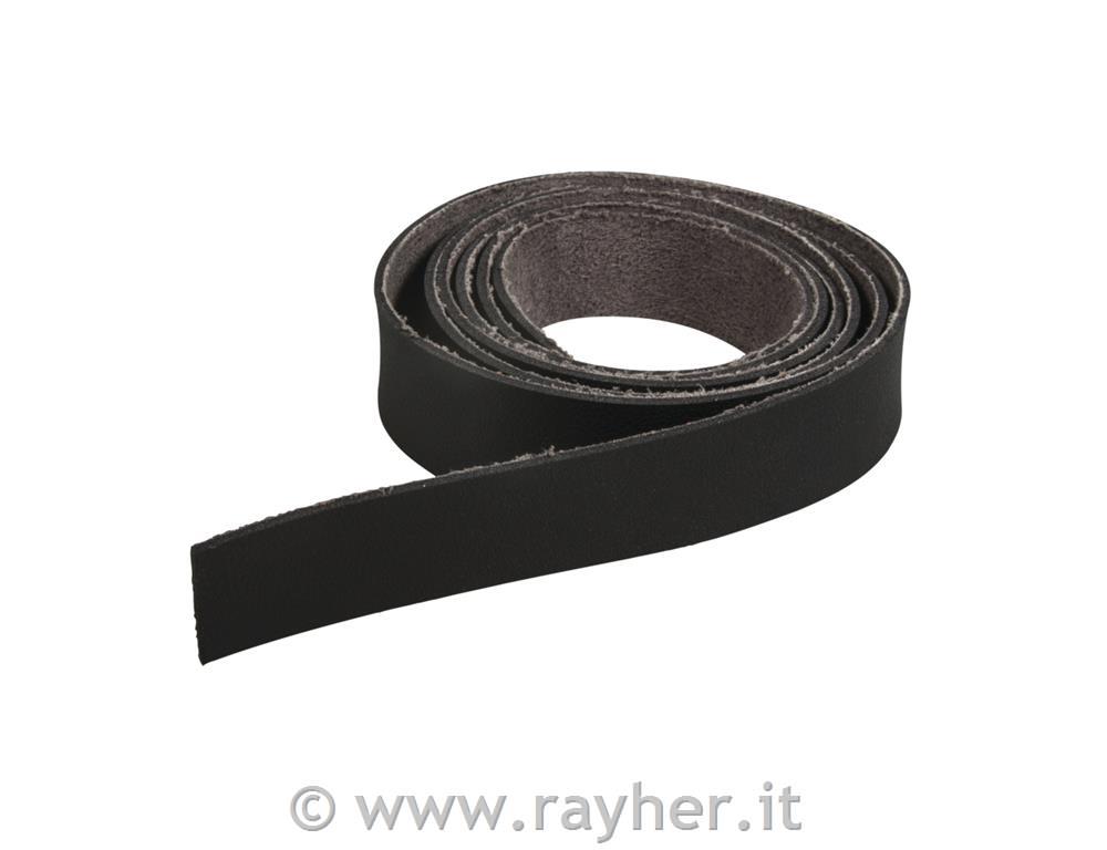 Leatherette tape flat, black, 138x2cm, tab-bag 1pc