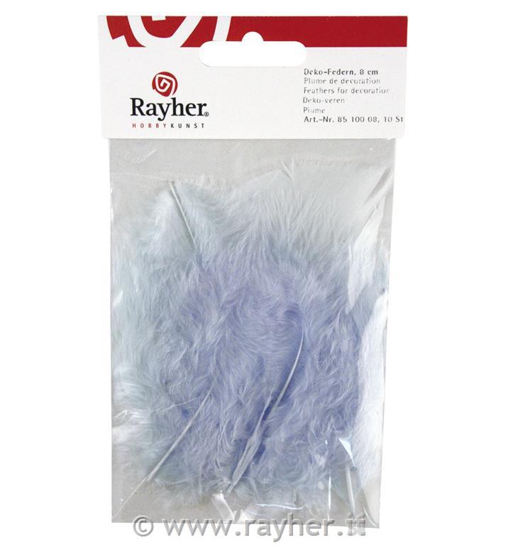 Decorative feathers, light blue, 8 cm, t