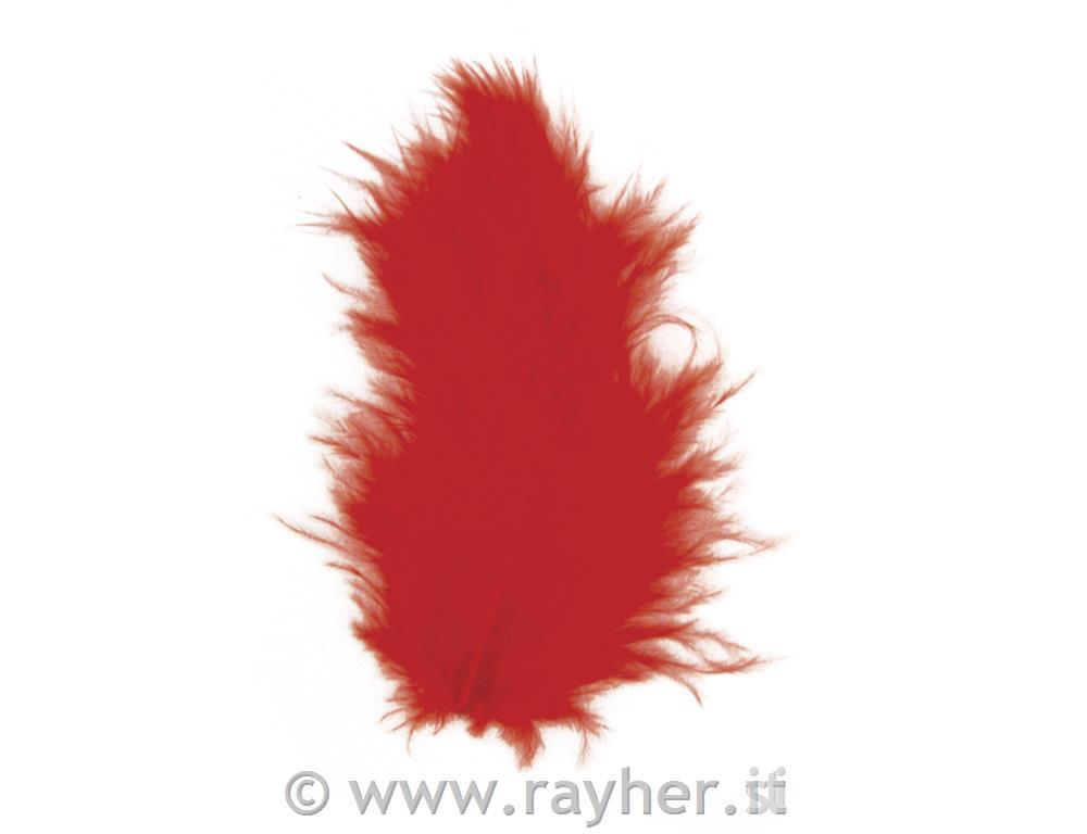 Decorative feathers, red, 8 cm, tab-bag