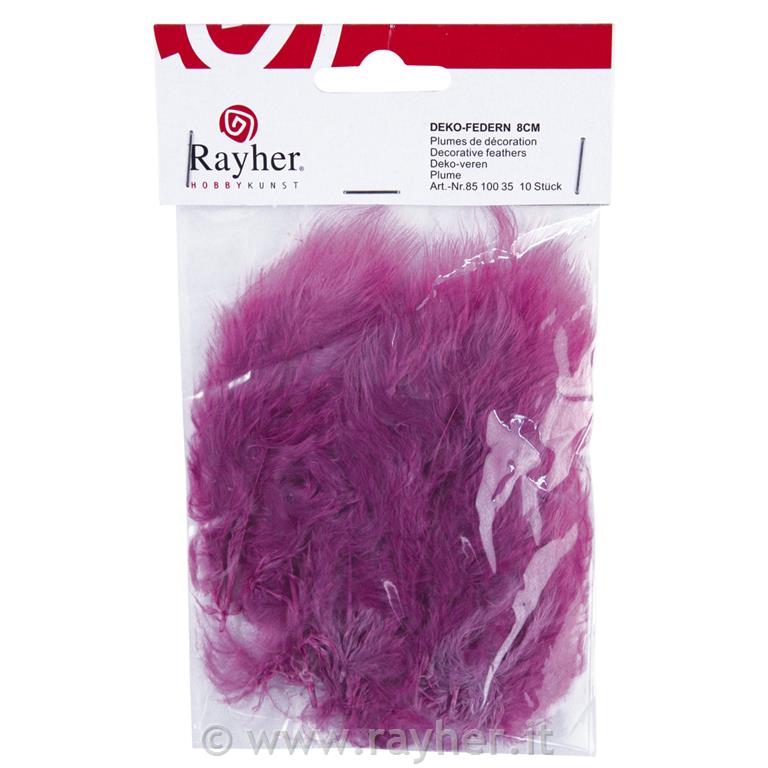 Perje dekorativno, lila, 8 cm, 10 kom.