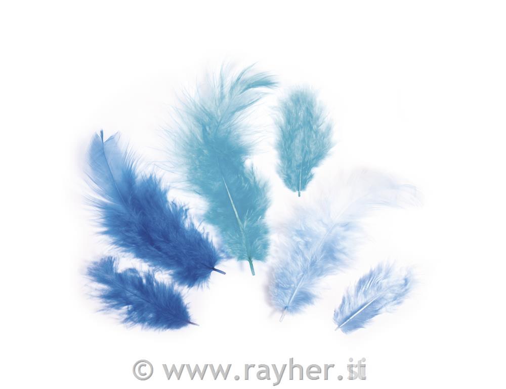 Perje, modre barve, 3-10 cm, 10 g