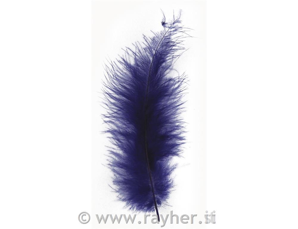 Fluffy feather, dark blue, 10-15 cm, tab
