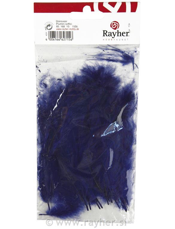 Fluffy feather, dark blue, 10-15 cm, tab