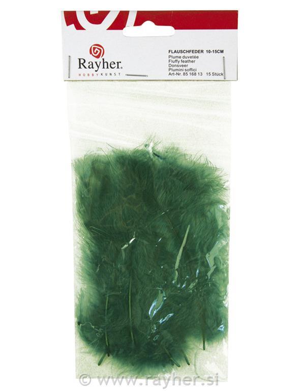 Piumini soffici10-15 cm, busta 15 pzverde scuro