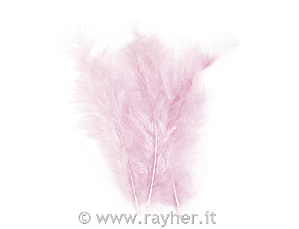 Piumini soffici10-15 cm, busta 15 pzrosa chiaro