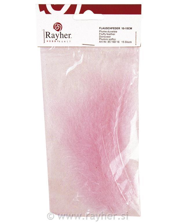 Piumini soffici10-15 cm, busta 15 pzrosa chiaro