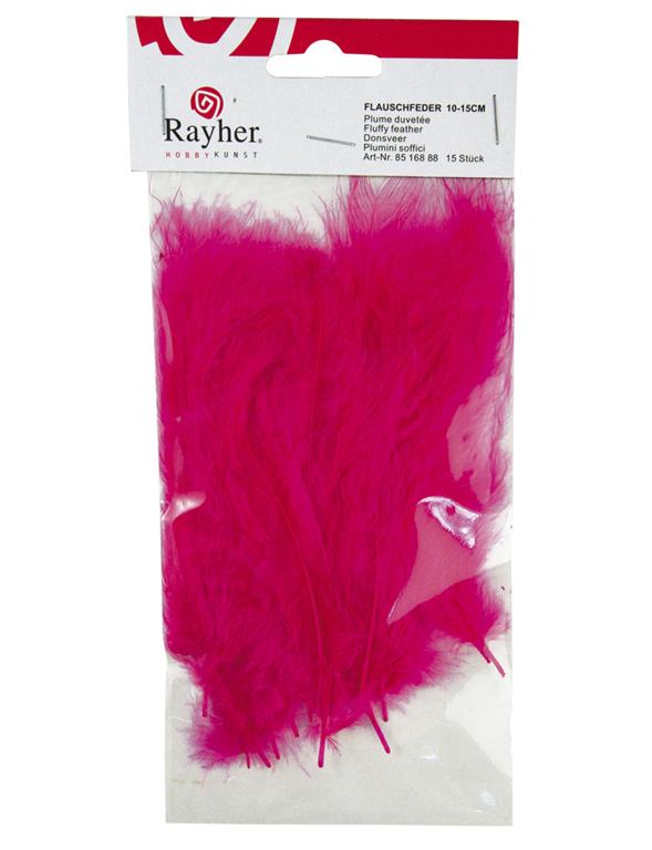 Fluffy feather, fuchsia, 10-15 cm, tab-b