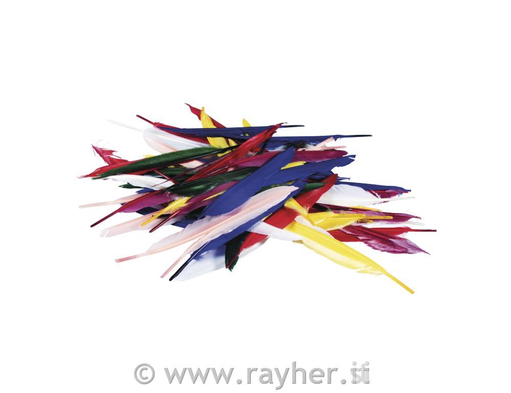Indian feathers, mixed, 17,5 cm, bag 75